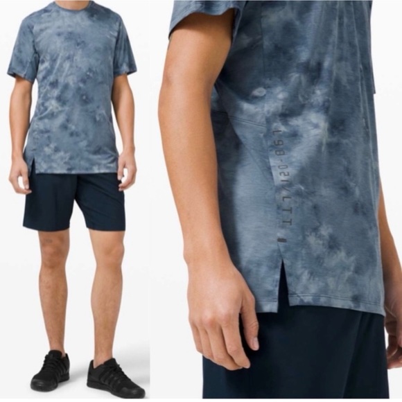 lululemon athletica Other - Lululemon Always Agile Short Sleeve Top T-shirt Blue Tie Dye